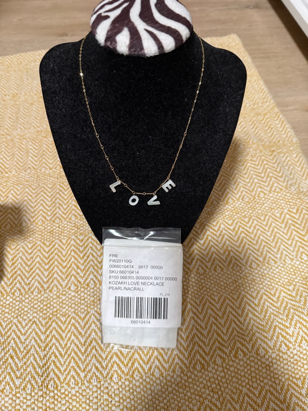 LOVE Pearl-Accent Necklace in Gold